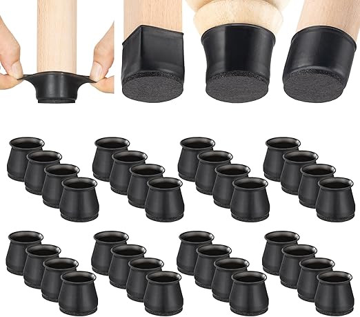Aneaseit Chair Leg Floor Protectors - 1 1/2" x 32 pcs Black - Felt Bottom Silicone Pads for Hardw... | Amazon (US)