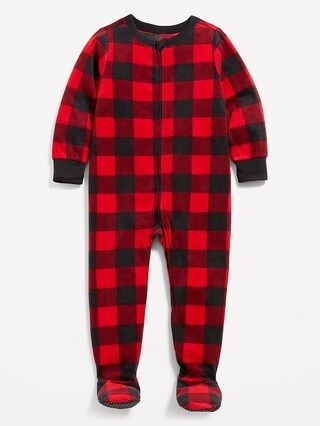 Unisex Matching Printed Micro Fleece Footed One-Piece Pajamas for Toddler & Baby | Old Navy (US)