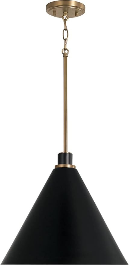 Capital Lighting 350112AB Bradley Modern Metal Cone Pendant Ceiling Light Fixture, 1-Light 100 Wa... | Amazon (US)