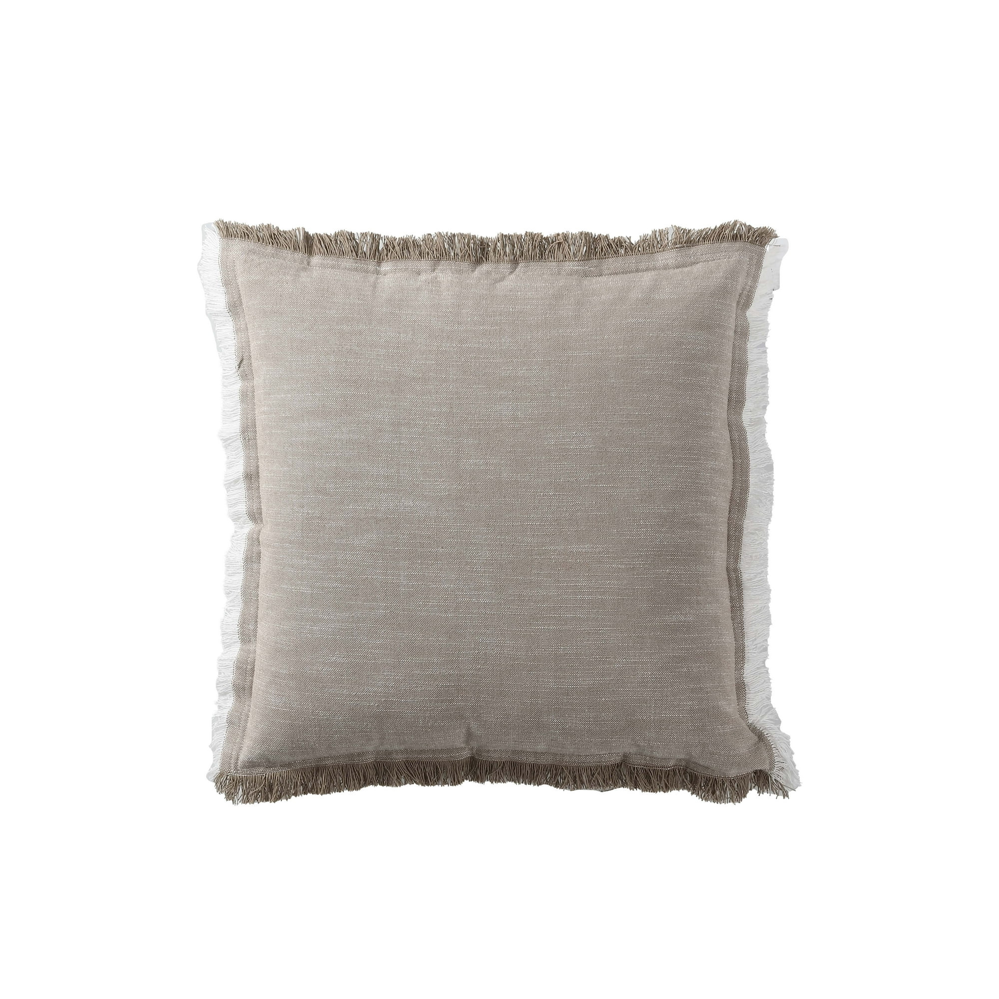 Better Homes & Gardens Decorative Throw Pillow, Contrast Cotton Fringe, Linen, 20" x 20", 2 Pack | Walmart (US)