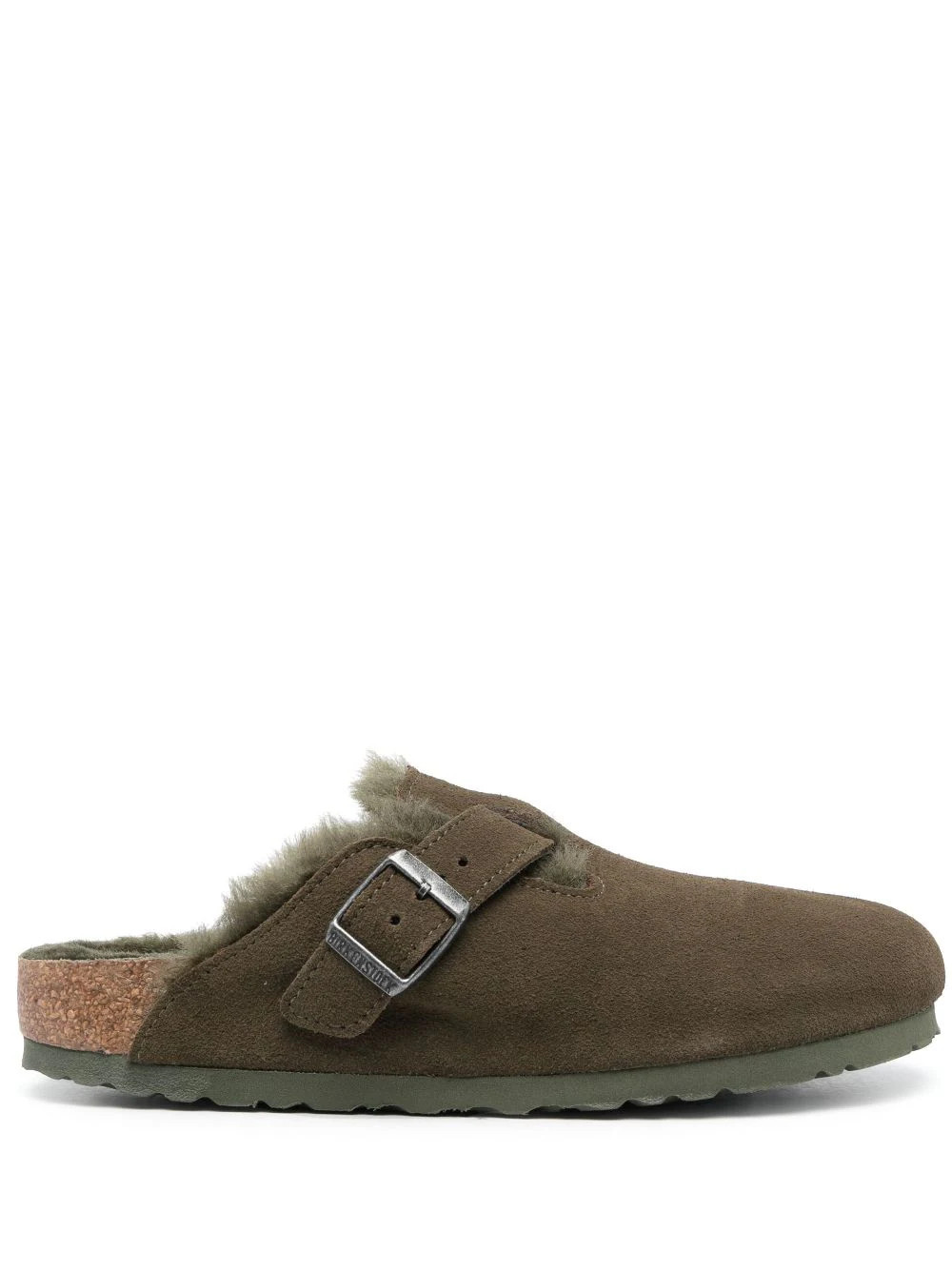 Birkenstock - Slide Boston VL de camurça - mulher - camurça - 36 Narrow - Verde | Farfetch (BR)