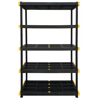 Project Source Commander 5 -Tier Heavy Duty Black Plastic Utility shelving unit with Ventilated S... | Lowe's