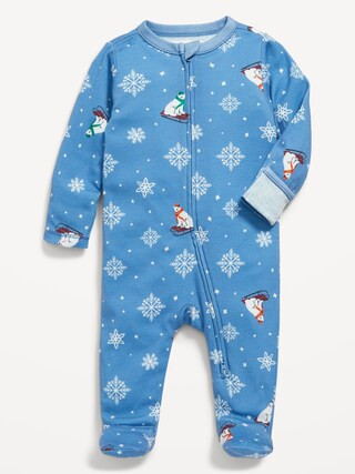 Unisex Sleep & Play 2-Way-Zip Footed One-Piece for Baby | Old Navy (CA)