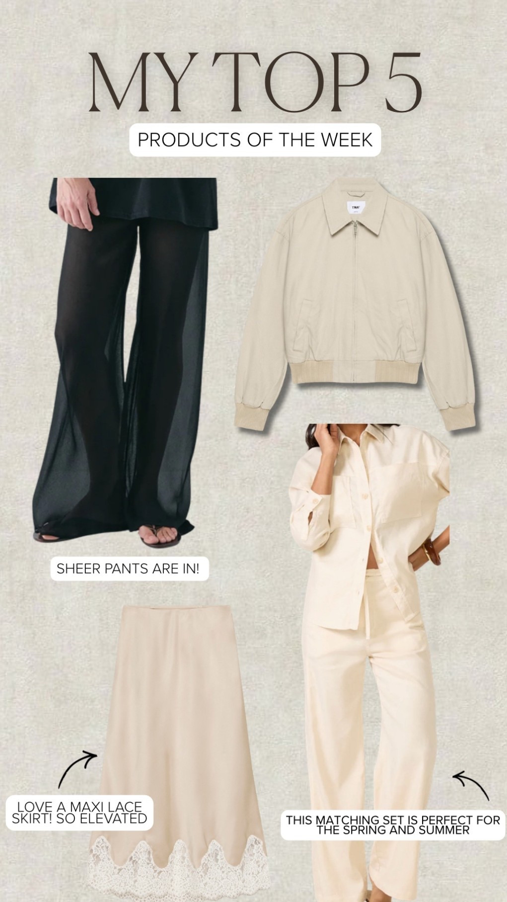 Top 5 products of the week..sheer pants are so in! Breathable and perfect for the summer. 



#LTKSaleAlert #LTKootd #LTKgrwm