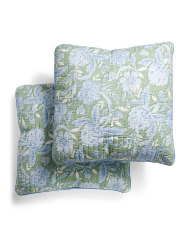 2pk Cotton Floral Reversible Euro Pillows | TJ Maxx