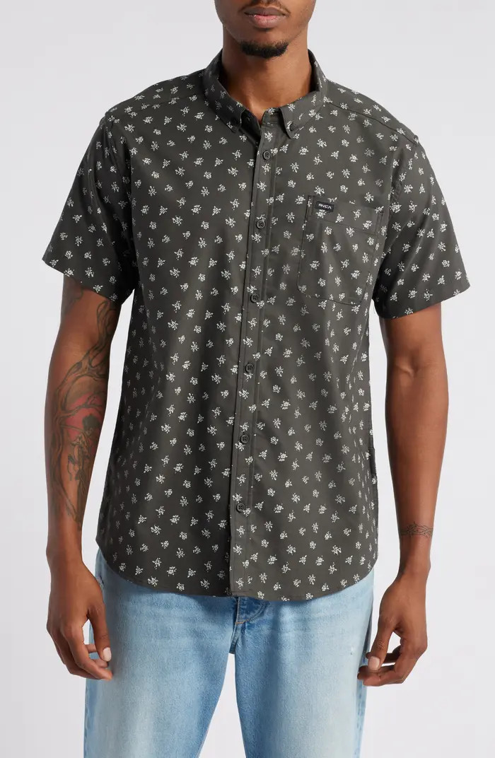 RVCA That'll Do Classic Fit Floral Print Short Sleeve Button-Down Shirt | Nordstrom | Nordstrom