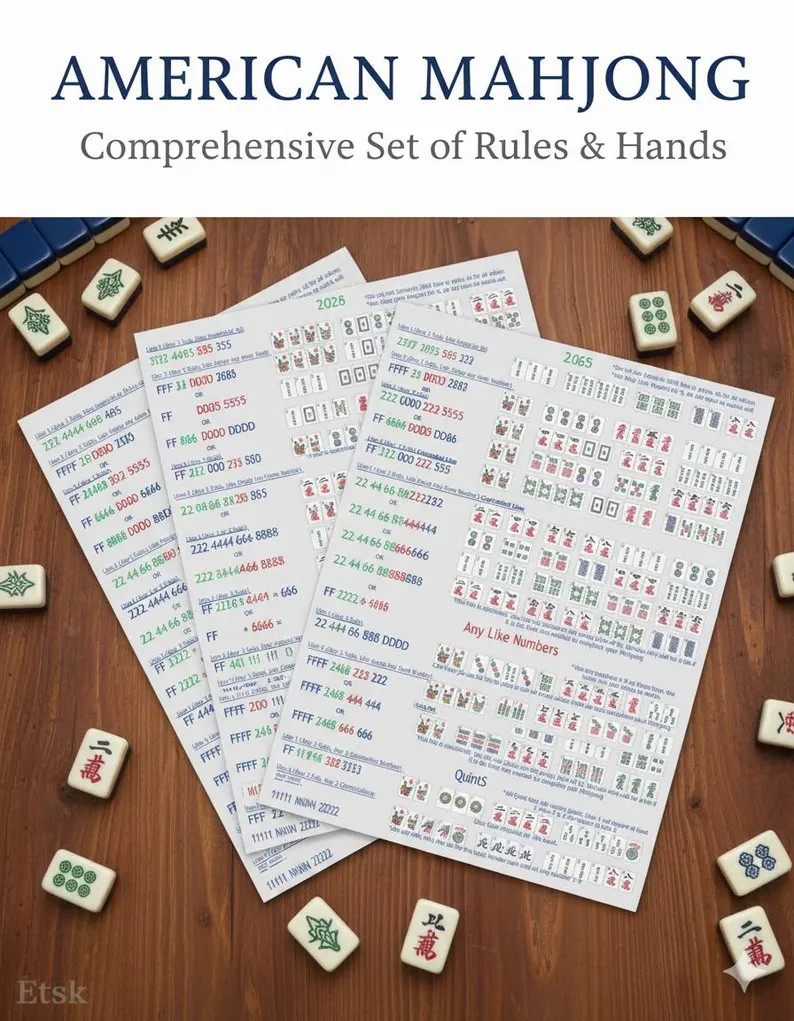Printable 2025 NMJL Card Guide for 2026 Year, Hands Cheat Sheet , Beginner American Mahjong Guide... | Etsy (US)