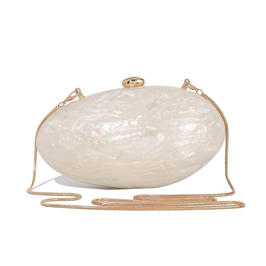 Pearl Clutch Purses For Women,Shell Acrylic Handbags Evening Bag Purse Small Shoulder Crossbody B... | Amazon (US)