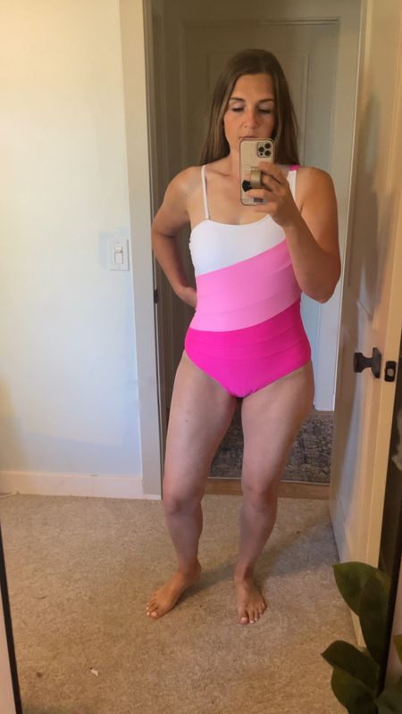 Loving these pink Amazon swimsuits! So affordable and cute! With tummy control!

#LTKswim #LTKActive #LTKfindsunder50