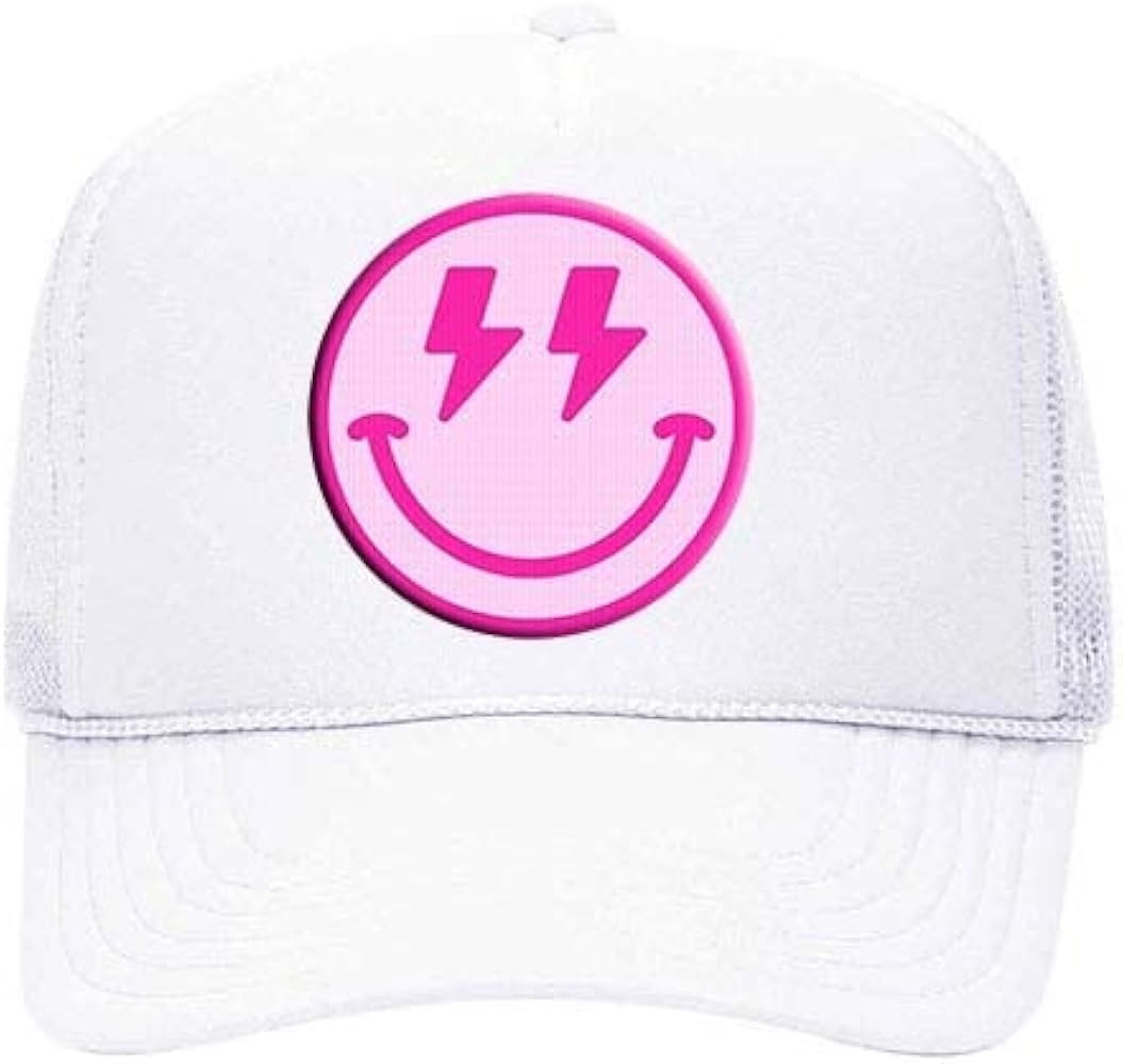 Trenz Shirt Company Happy Face Lightning Eyes Smile Face Unisex Embroidered Foam Front Mesh Back ... | Amazon (US)