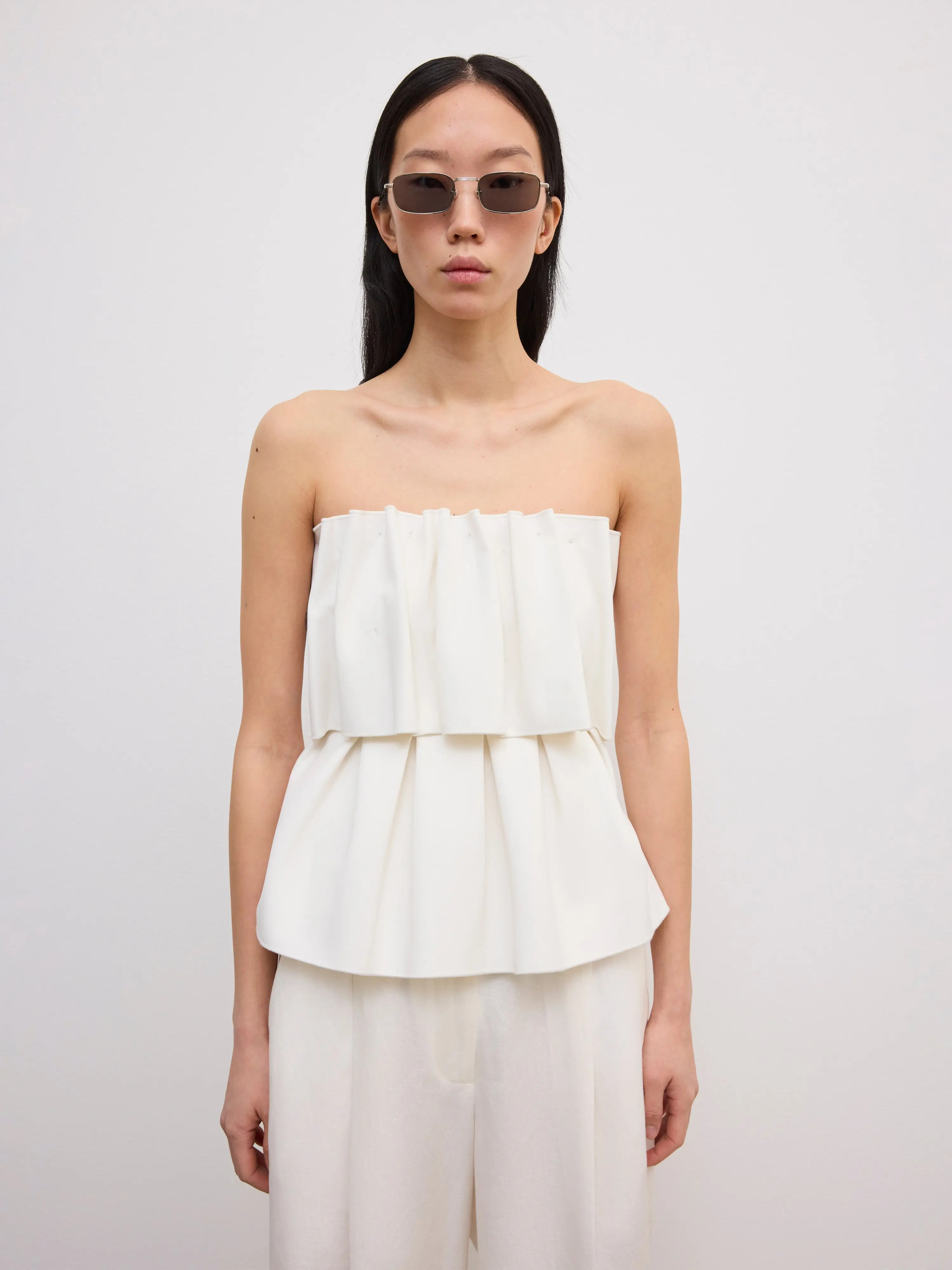 Sculpted Tube Top - White | House of Dagmar
