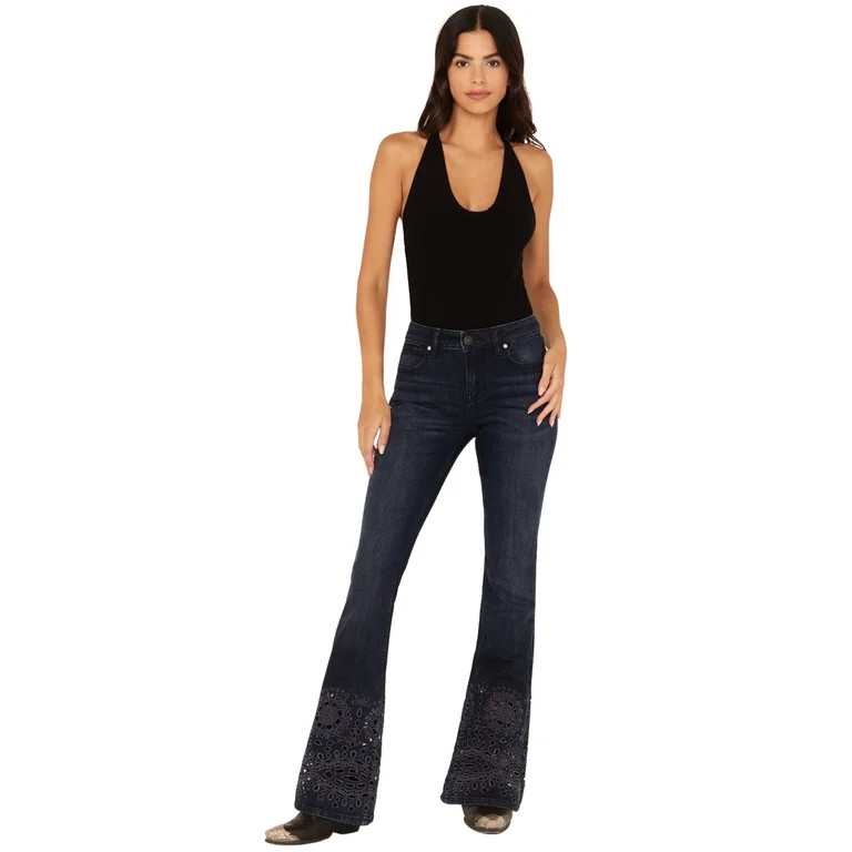 Shyanne Women's Mojave Dark Wash High Rise Stretch Bootcut Jeans - SWFA23J45 26W x 34L | Walmart (US)