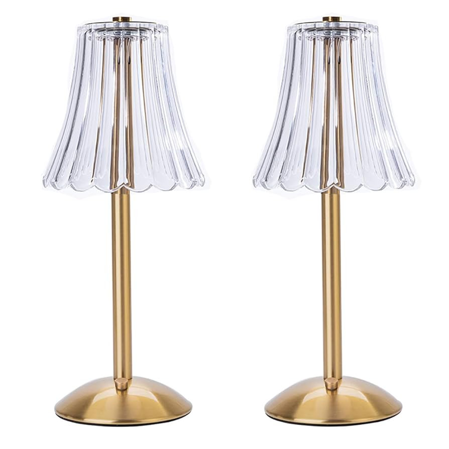 Cordless Table Lamps for Home,Table,Dining Room, Gold Rechargeable Lamps, USB Charge 12'' Tall LE... | Amazon (US)