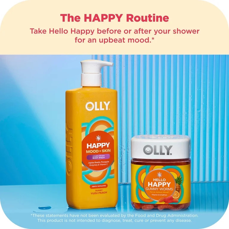 OLLY Exfoliating Body Wash jojoba beads, pineapple enzymes & vitamin C Happy Mood + Skin to exfol... | Walmart (US)