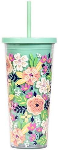 Steel Mill & Co 24 Ounce Tumbler with Lid and Reusable Straw, Green Double Wall Insulated Travel ... | Amazon (US)