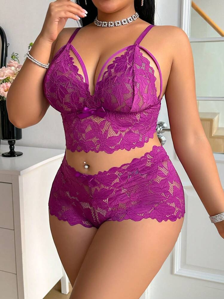 Magenta bralette set | SHEIN