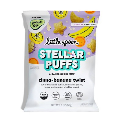 Little Spoon Organic Cinna-Banana Twist Stellar Puffs Toddler Snack - 2oz: Age 12 Months+, Ready to Eat, Bag | Target