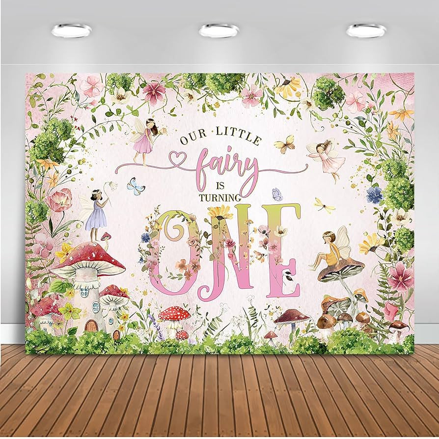 Mocsicka Fairy 1st Birthday Backdrop Princess Girl Happy First Mushroom Fairy Birthday Background... | Amazon (US)
