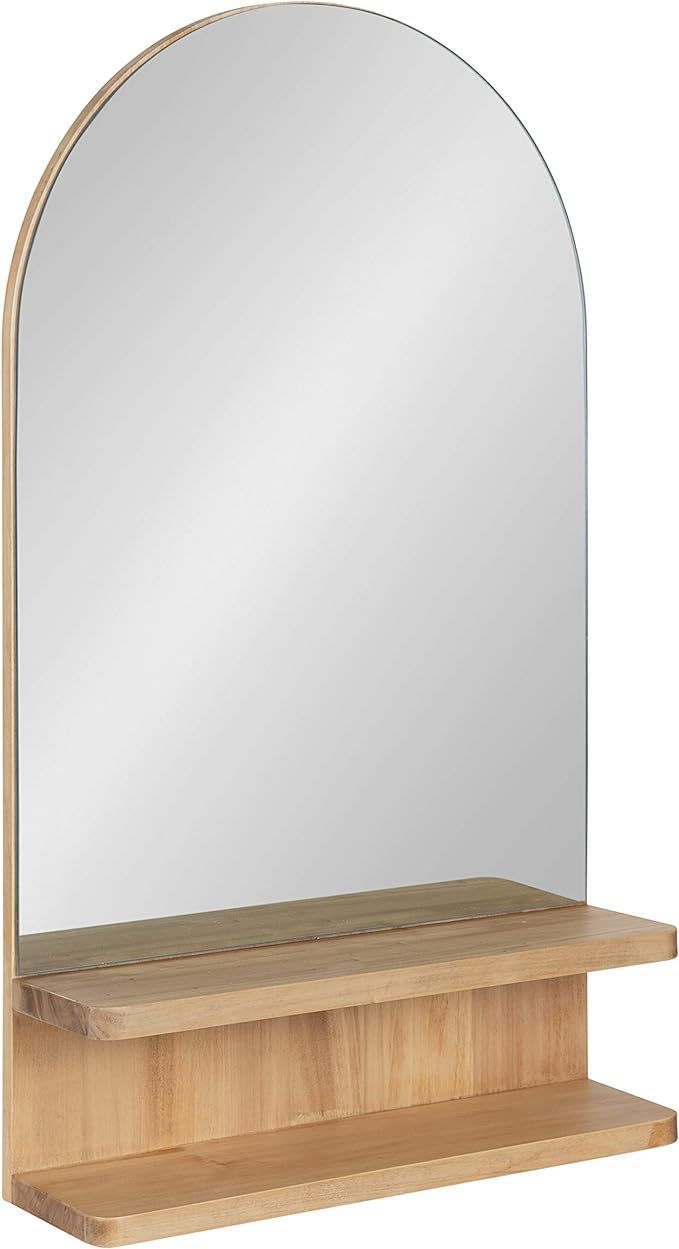 Kate and Laurel Astora Modern Arched Wall Mirror, 18 x 30, Natural Wood, Scandinavian Framed Mirr... | Amazon (US)