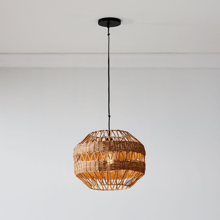 Rattan Weave Pendant (18"–28") | West Elm (US)