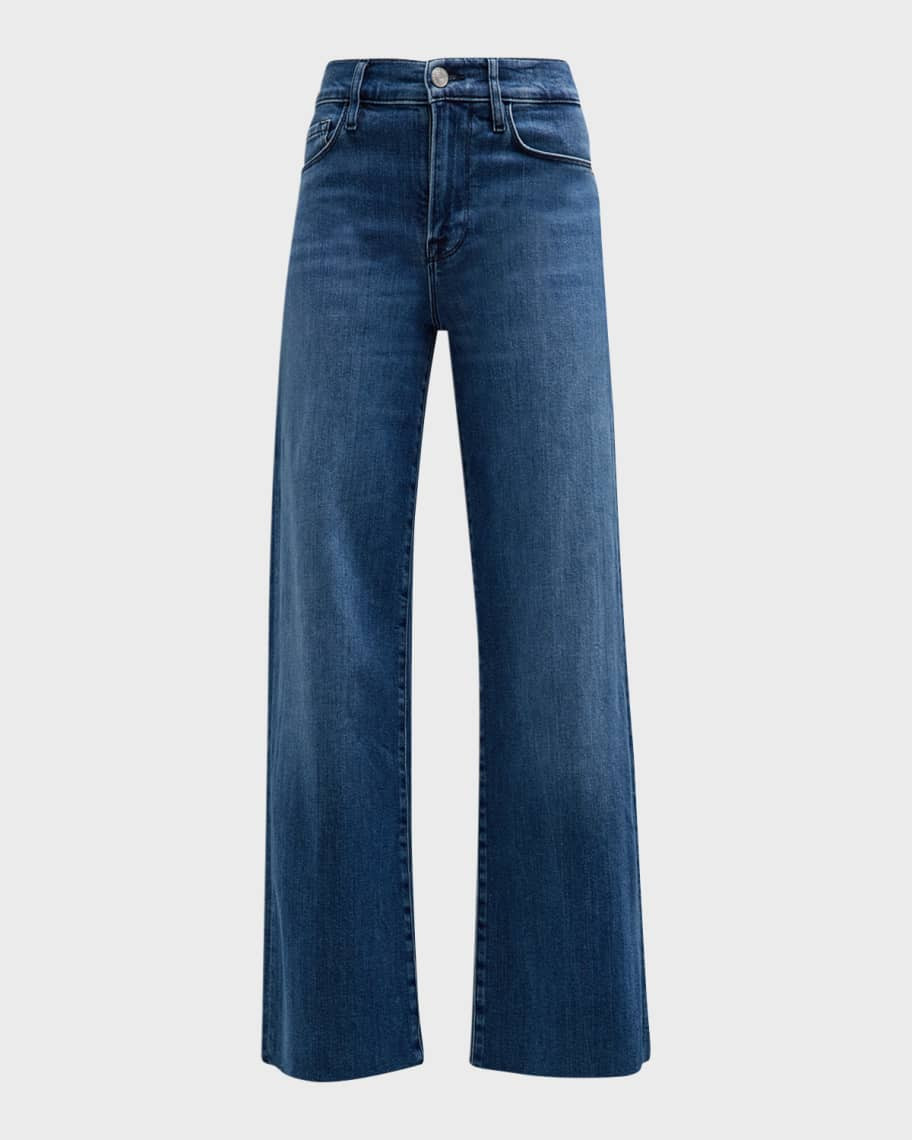 FRAME Le Slim Palazzo Raw After Cropped Jeans | Neiman Marcus