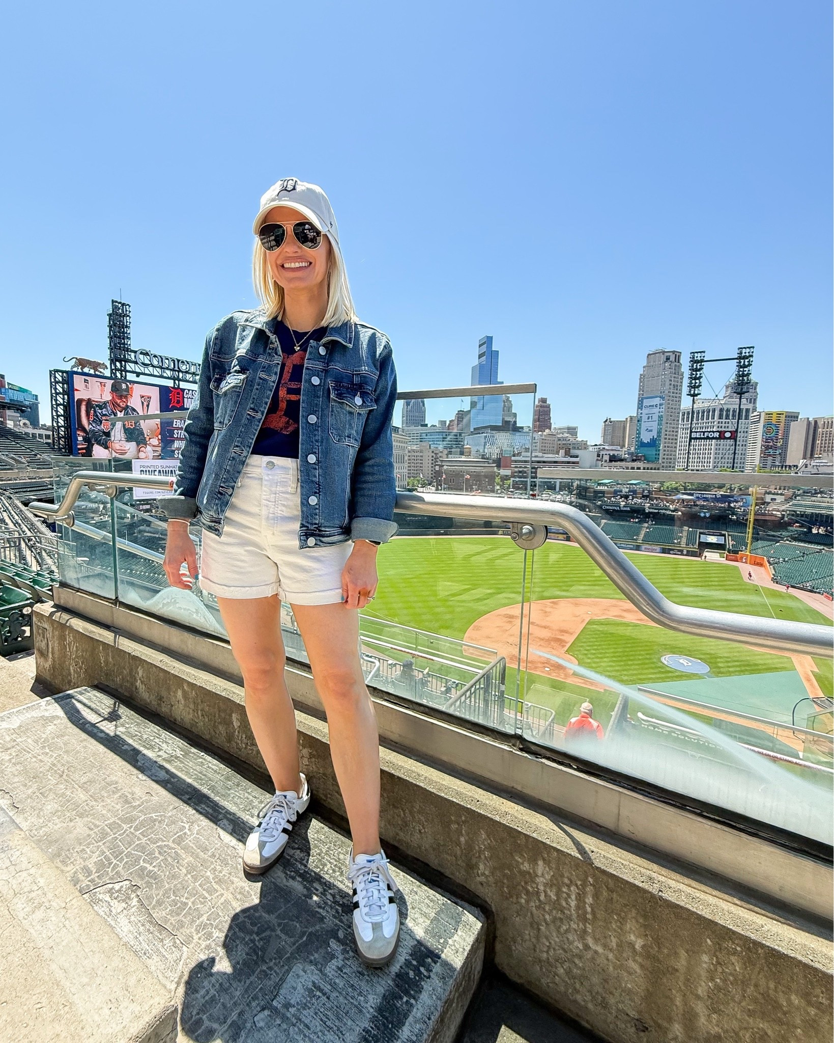 What I wore to the Tigers game this week! 
Jacket- small
Top- linked similar 
Shorts- linked similar

#LTKootd #LTKSeasonal #LTKPetite