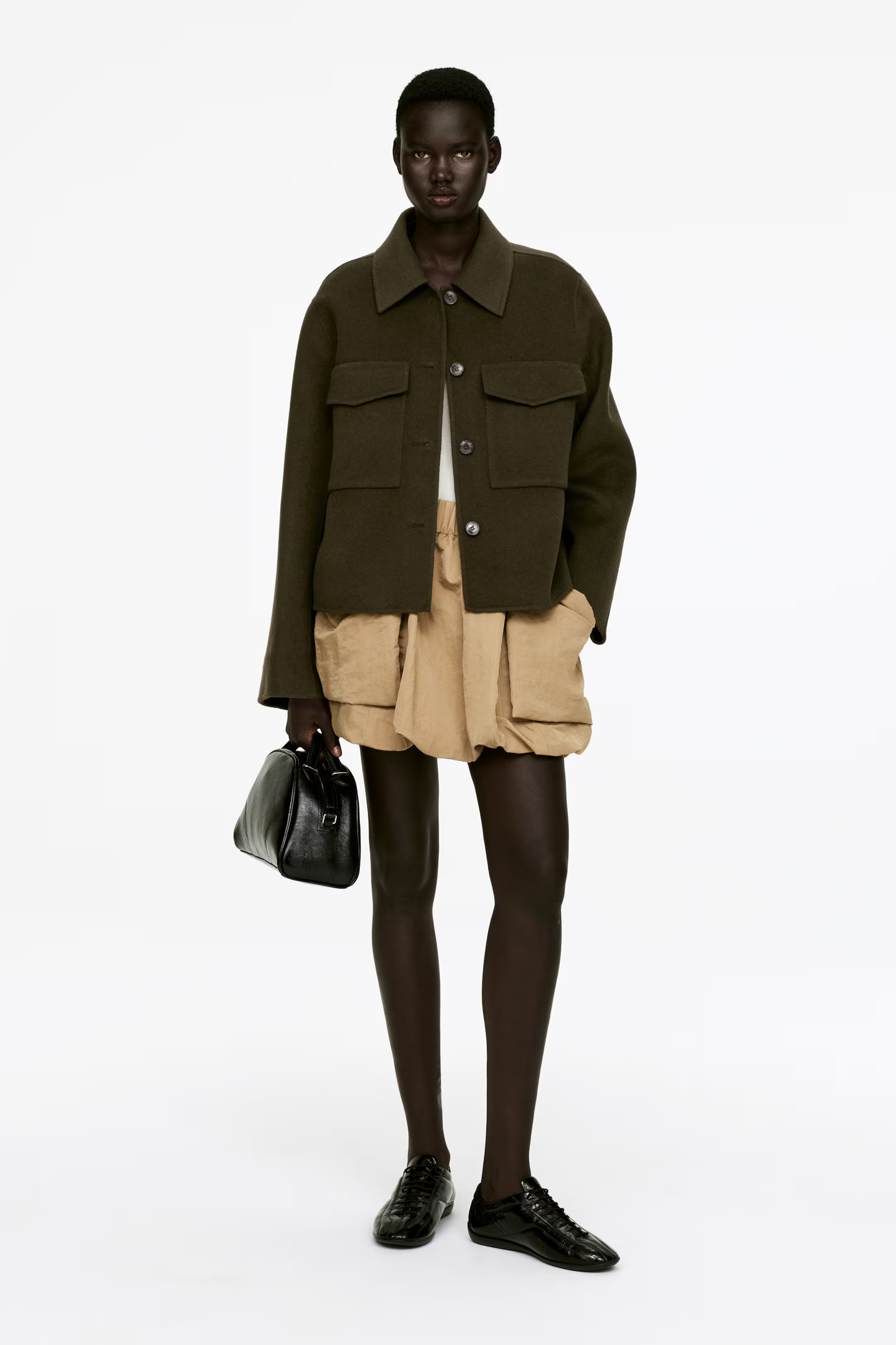 Doubleface-Overshirt aus Wolle | H&M (DE, AT, CH, NL, FI)