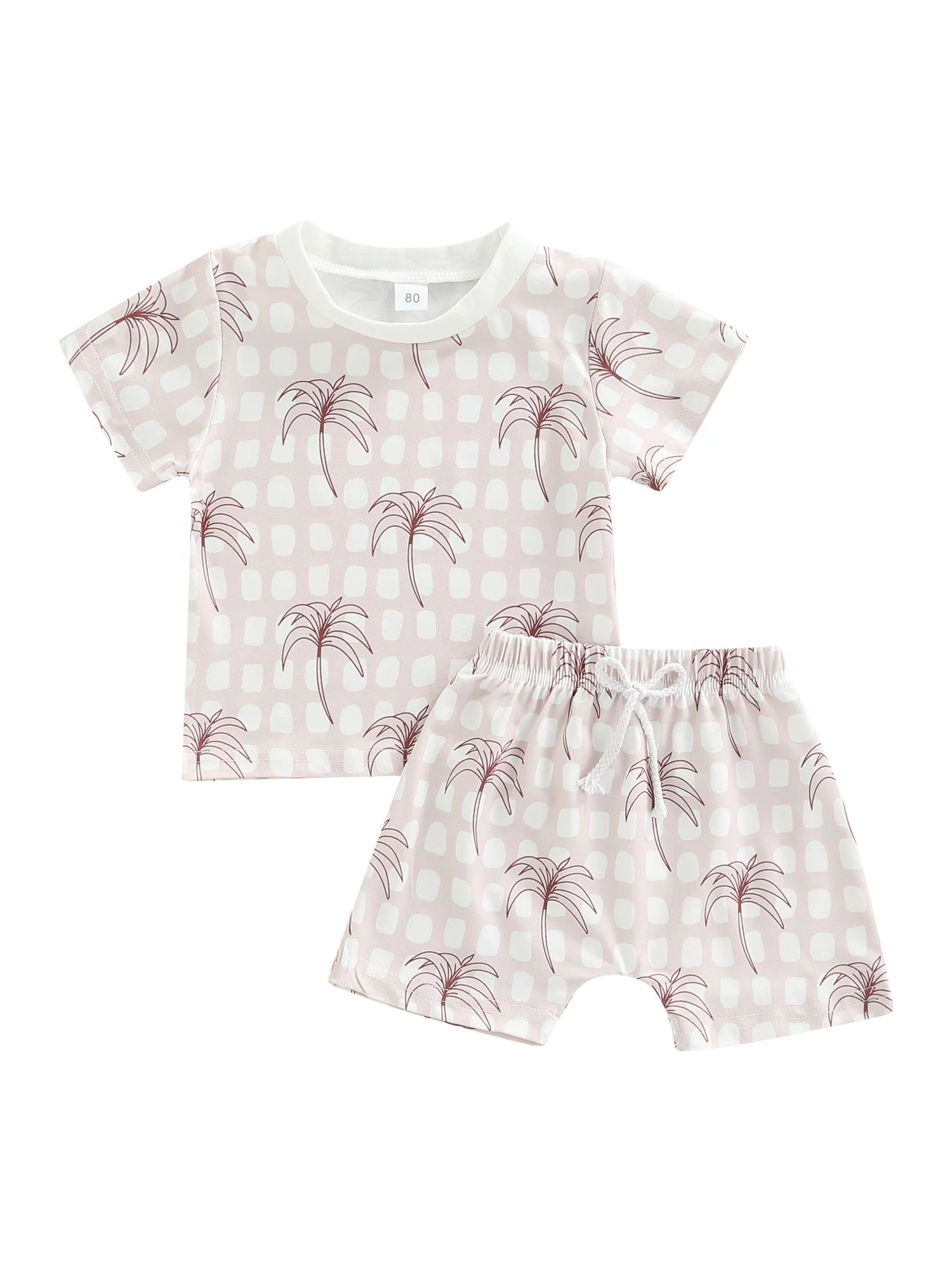 Imcute 2Pcs Toddler Baby Girl Summer Beach Outfits Short Sleeve Tree Print T-Shirt Shorts Clothes... | Walmart (US)