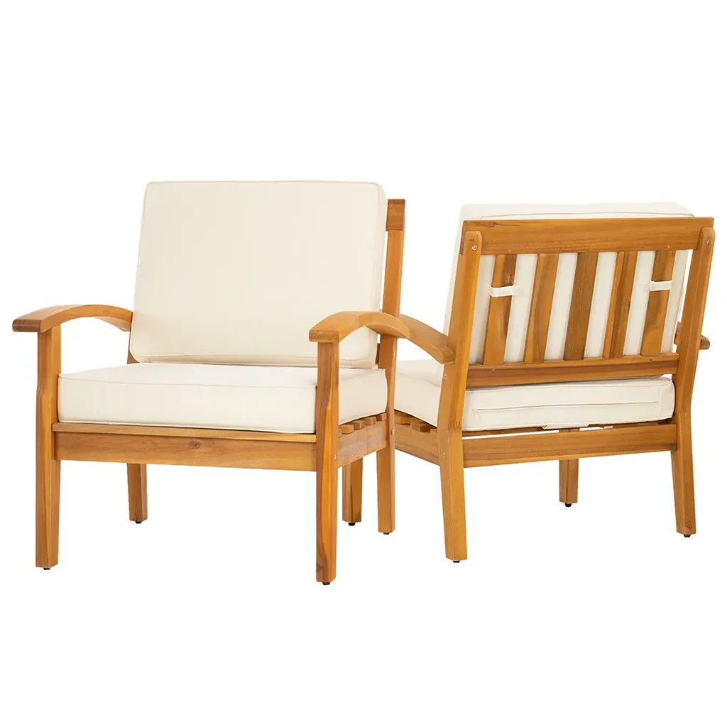 Red Barrel Studio® Laurent Acacia Outdoor Lounge Chair - Beige | REBEL (formerly Rebelstork)