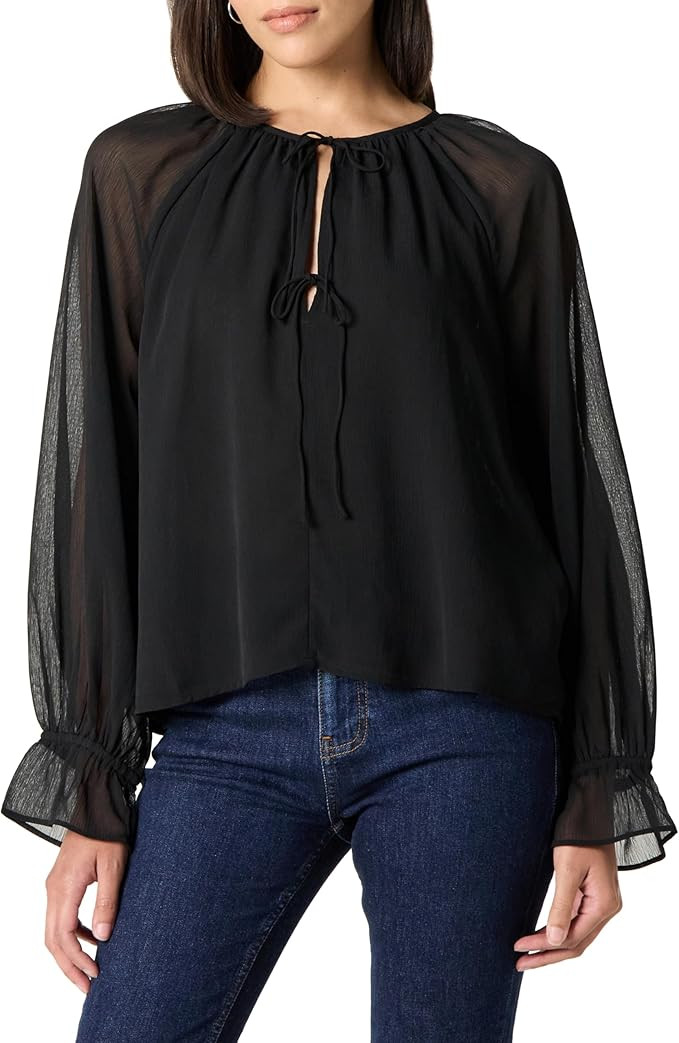 The Drop Women's Piper Tie Front Feminine Blouse | Amazon (US)