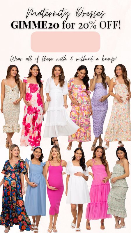 Maternity dresses that are great for both now and after the bump! Loving these fun prints and colors for spring! GIMME20 for 20% off! #bumpfriendly #maternity #pregnant #pregnancy #dresses #spring #springdresses 

#LTKsalealert #LTKunder100 #LTKbump