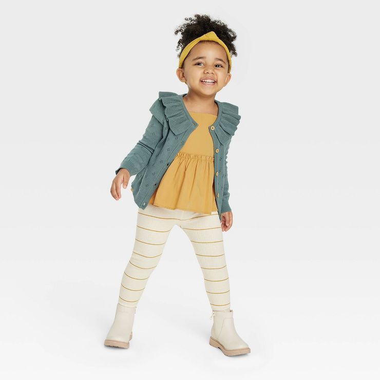 Grayson Collective Toddler Girls' Pointelle Cardigan - Teal Blue | Target