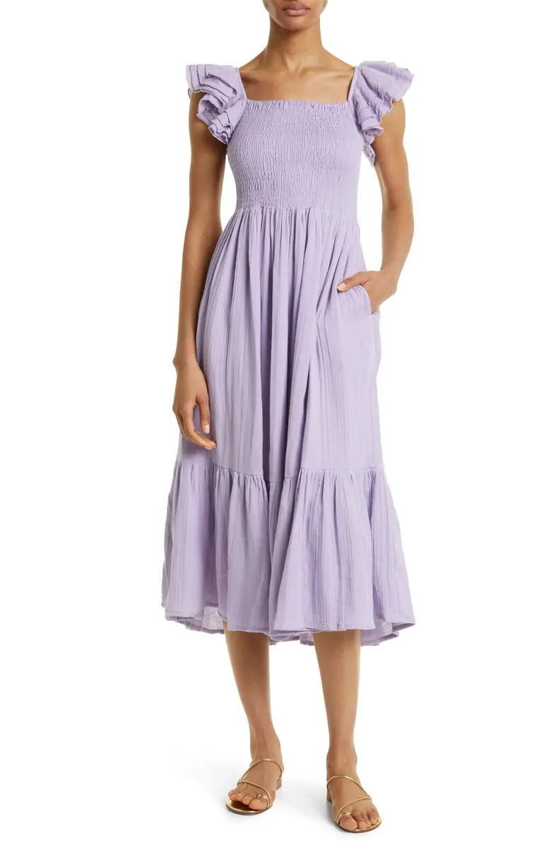 Olympia Smocked Midi Dress | Nordstrom