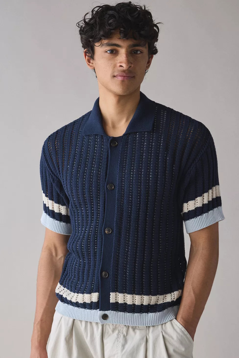 UO Norwich Tipped Short Sleeve Polo Sweater | Urban Outfitters (US and RoW)