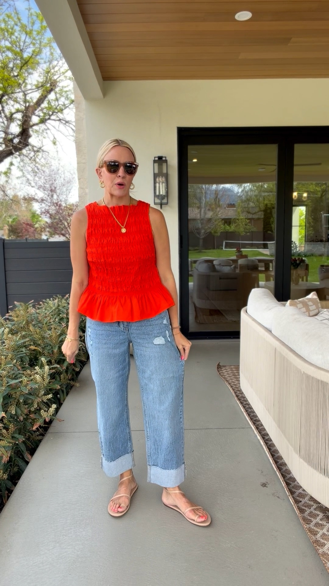 These jeans happily surprised me! I sized up to a size 6 so they would sit lower on my waist and longer on my legs! I’m 5’5 for reference! 

#LTKootd #LTKgrwm #LTKmomlife