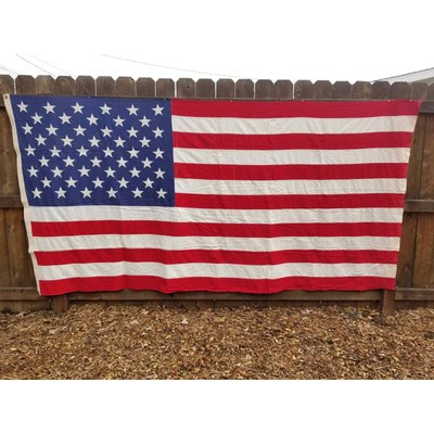 Huge American Flag by Valley Forge Cotton Flag Co 5' x 9' * 50 Stitched Stars | eBay US
