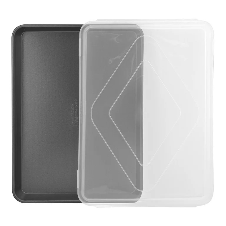 Mainstays Gray Covered Nonstick 17.3" x 12.5" x 1" Half Sheet Pan, Multi-Purpose, Jelly Roll Pan | Walmart (US)