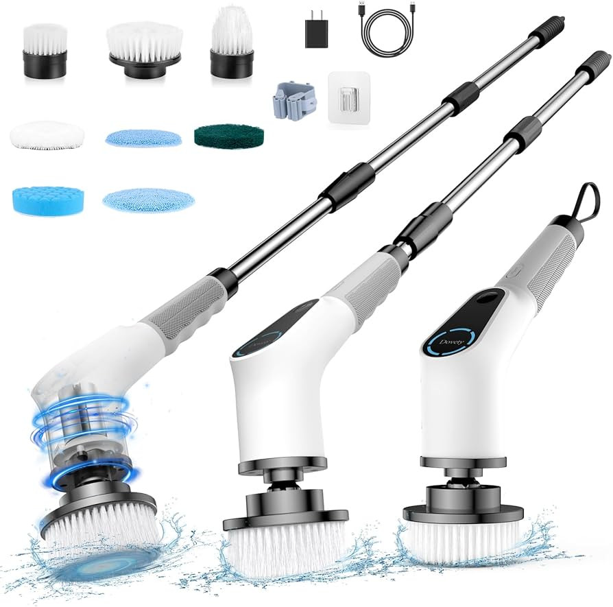 Electric Spin Scrubber, Cordless Cleaning Brush, Shower Scrubber with 8 Replaceable Brush Head, P... | Amazon (US)