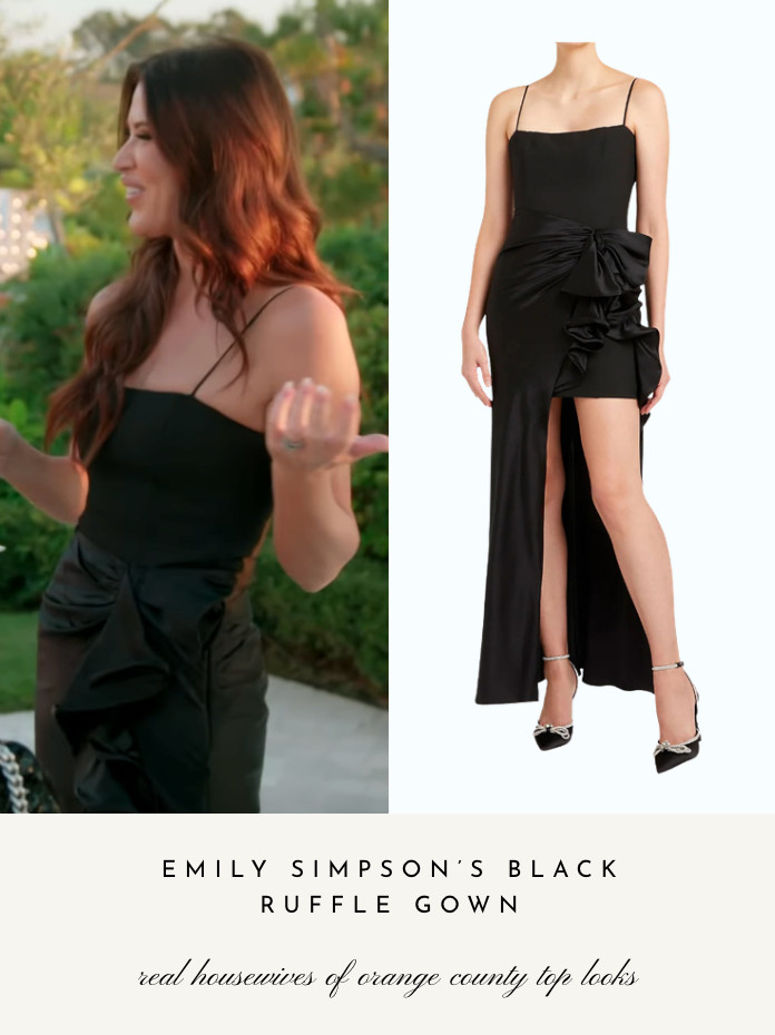 Emily Simpson's Black Ruffle Dress is by Cinq a Sept // Shop Similar 

 