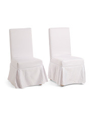 Set Of 2 17x39 Solid Wood Frame Dining Chairs With Slipcovers | Global Home | Marshalls | Marshalls