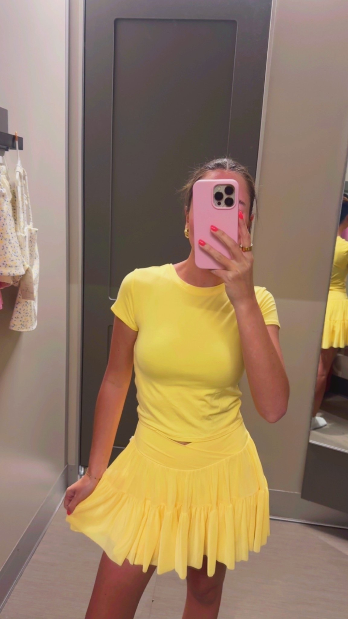 Matching yellow set!!! Active top and ballerina skirt ! New Blogilates mommy & me collection at target try on haul💕 target finds, target style, target fashion, affordable fashion, activewear, athleisure, cute workout outfits, outfit ideas, outfit inspo, Popflex active, matching outfits, spring outfits, summer dresses, Disney outfits 



