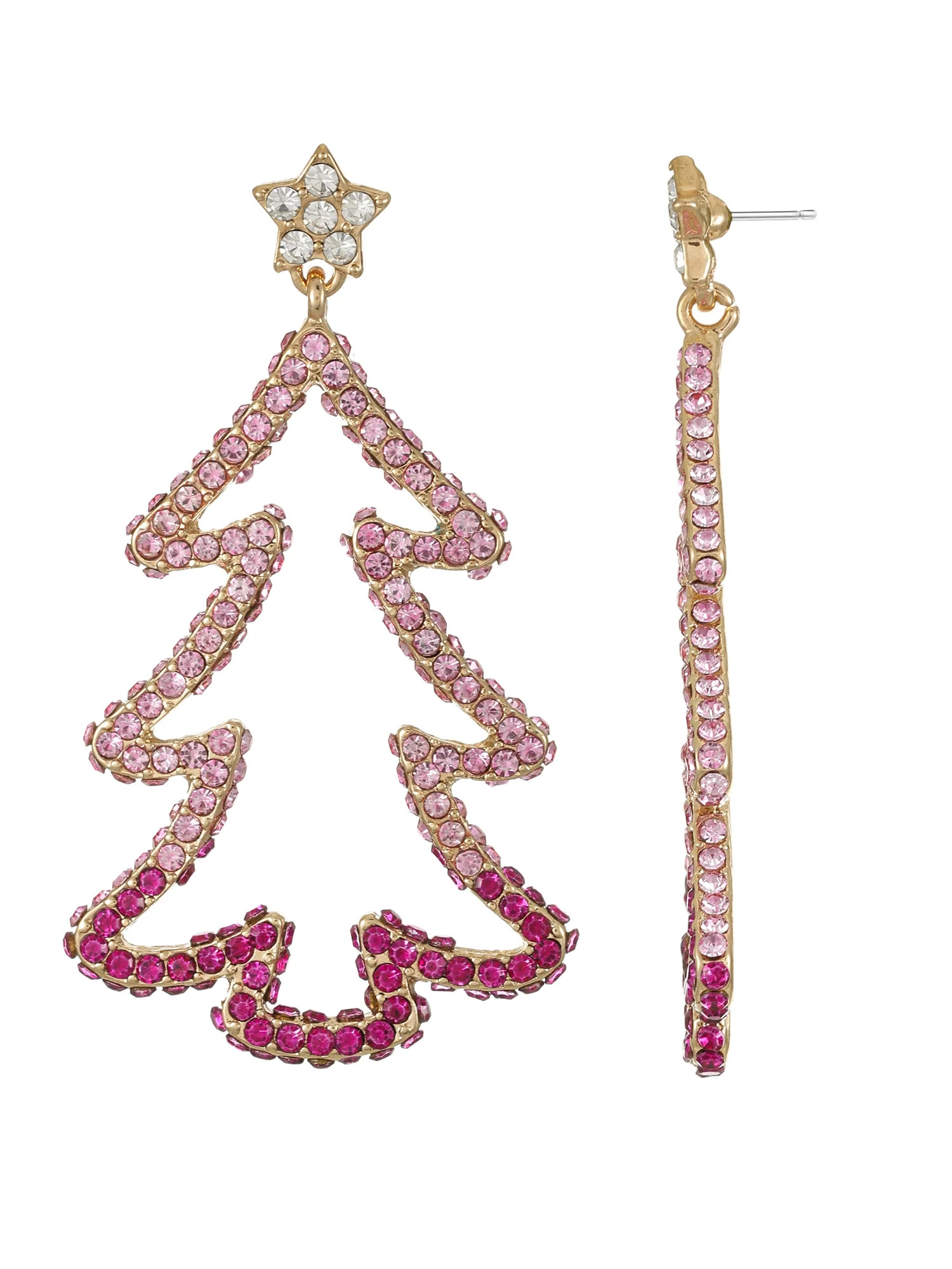 Packed Party Pink Christmas Tree Earrings | Walmart (US)