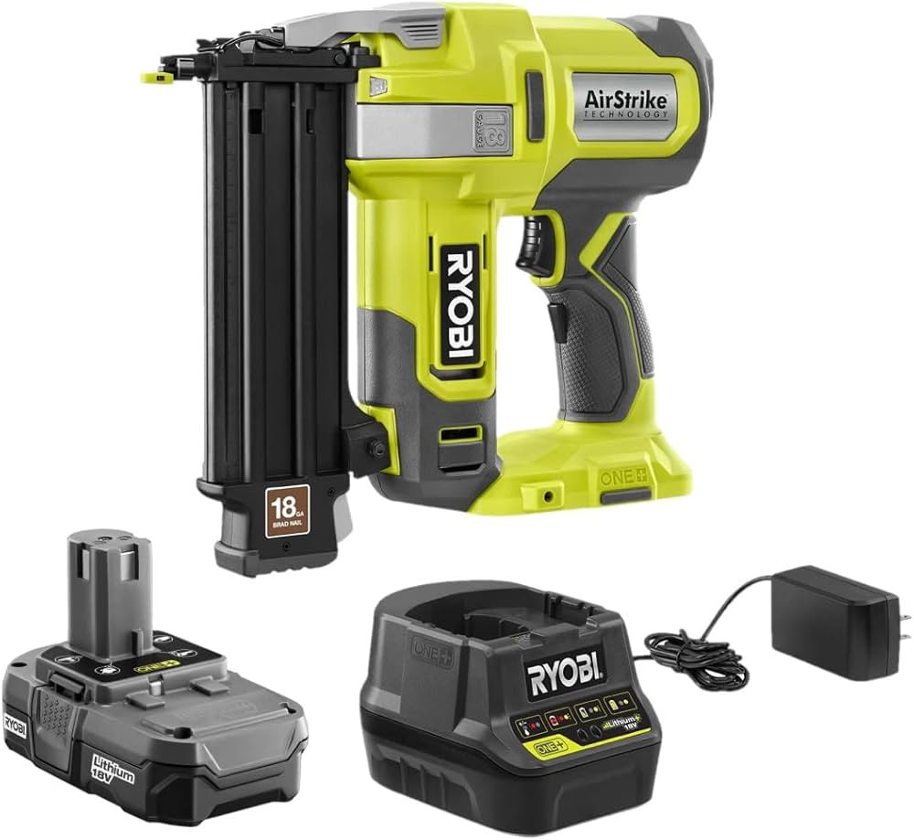 RYOBI ONE+ 18V 18-Gauge Cordless AirStrike Brad Nailer P321 with Battery and Charger (Bulk Packag... | Amazon (US)