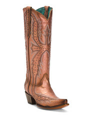 Made In Mexico Leather Embroidery And Studded Tall Top Western Boots | Women's Shoes | Marshalls | Marshalls