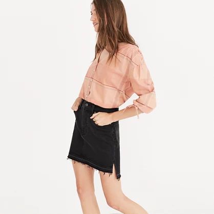 Step-Hem Jean Skirt in Washed Black | Madewell