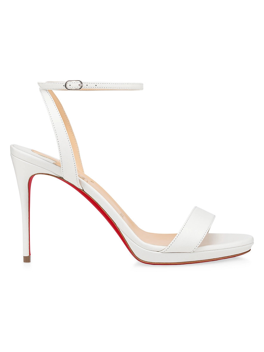 Women's Loubi Queen 100MM Leather Sandals - White - Size 9 | Saks Fifth Avenue