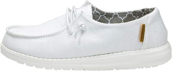Amazon.com | Hey Dude Girl's Wendy Youth Linen Grey Multiple | Girl’s Shoes | Girl’s Lace Up ... | Amazon (US)