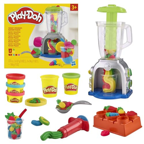 Play Doh Swirlin' Smoothies Toy Blender Playset, Play Kitchen Appliances, Kids Arts and Crafts Toys for 3 Year Old Girls and Boys and Up | Amazon (US)