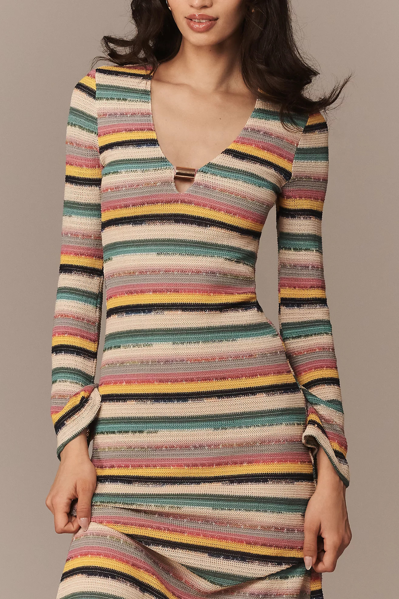 Maude Priscilla Long-Sleeve Scoop Midi Dress | Anthropologie (US)