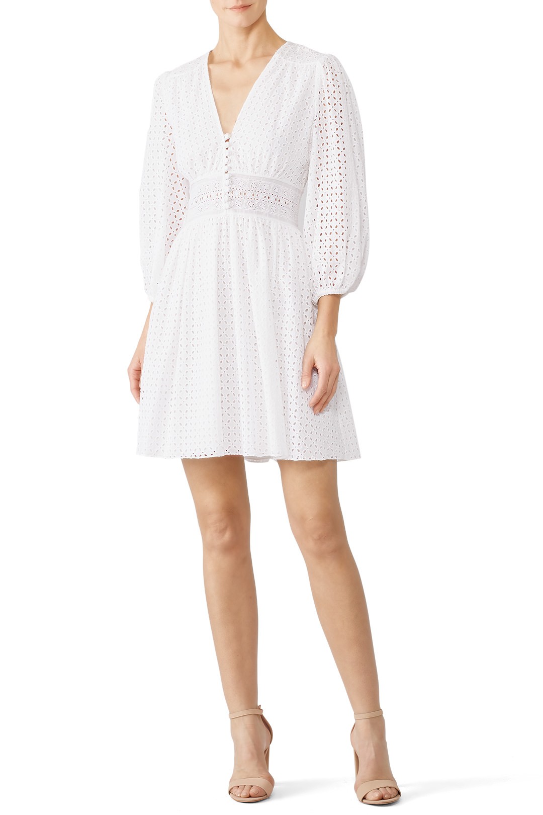 Jill Jill Stuart White Eyelet Puff Sleeve Dress | Rent The Runway